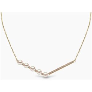 Trend 18K Gold Freshwater Pearl And Diamond Necklace