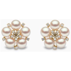 Raindrop 18K Gold Akoya-Perlen und Diamant-Ohrringe