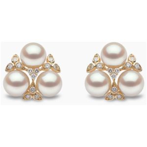 Raindrop 18K Gold Akoya Pearl and Diamond Earrings