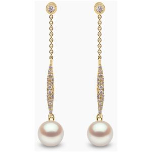 Trend 18K Gold Freshwater Pearl and Diamond Earrings