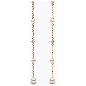 Trend 18K Gold Freshwater Pearl and Diamond Earrings