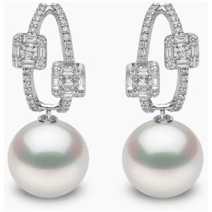 Starlight 18K Gold Pearl and Diamond Earrings