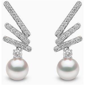 Elegante Perlen- und Diamantohrstecker aus 18 Karat Gold