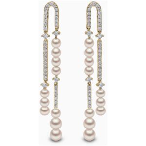Elegante Perlen- und Diamantohrringe aus 18 Karat Gold