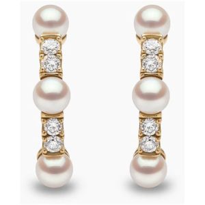 Eclipse 18K Gold Perlen und Diamanten Ohrringe