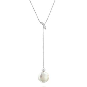 White Diamond Pearl Necklace
