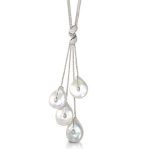 White Gold Necklace with Pear Shape Coin