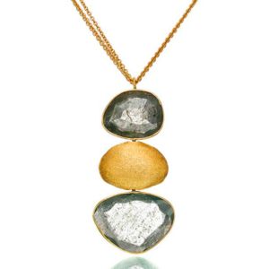 Gold Aquamarine Necklace