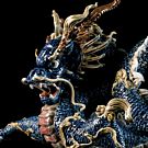 Great Dragon Sculpture. Blue enamel. Limited Edition