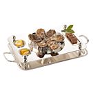 Oyster set with inner bowl in silver, d. 23 cm