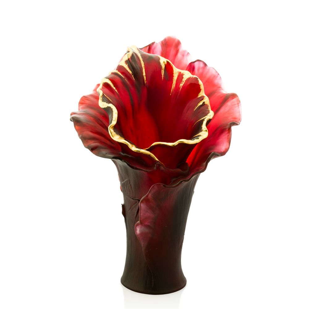 Vase GM Rouge & Or Arum 42 cm
