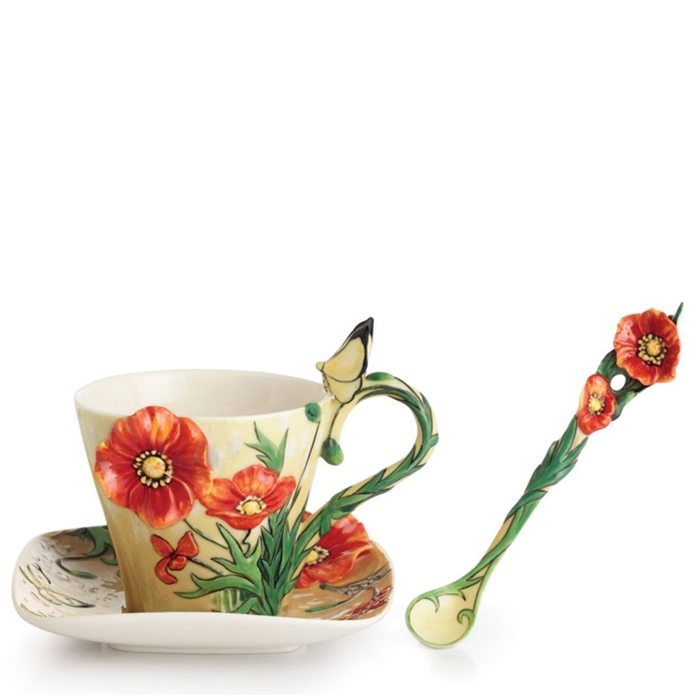 Poppy cup/saucer/spoon set