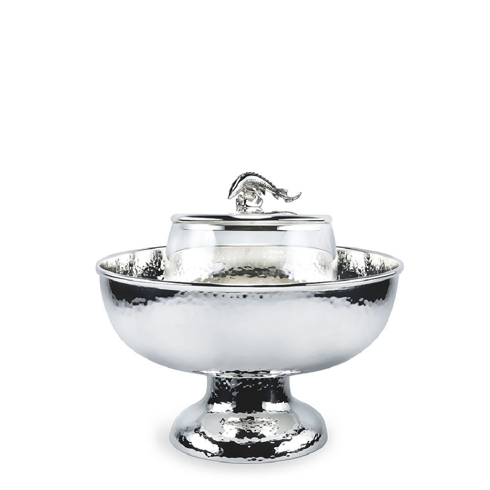 Caviar Bowl footed hammered 19 cm
